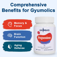Gyumolics Pregnenolone tablets pouring for daily cognitive support