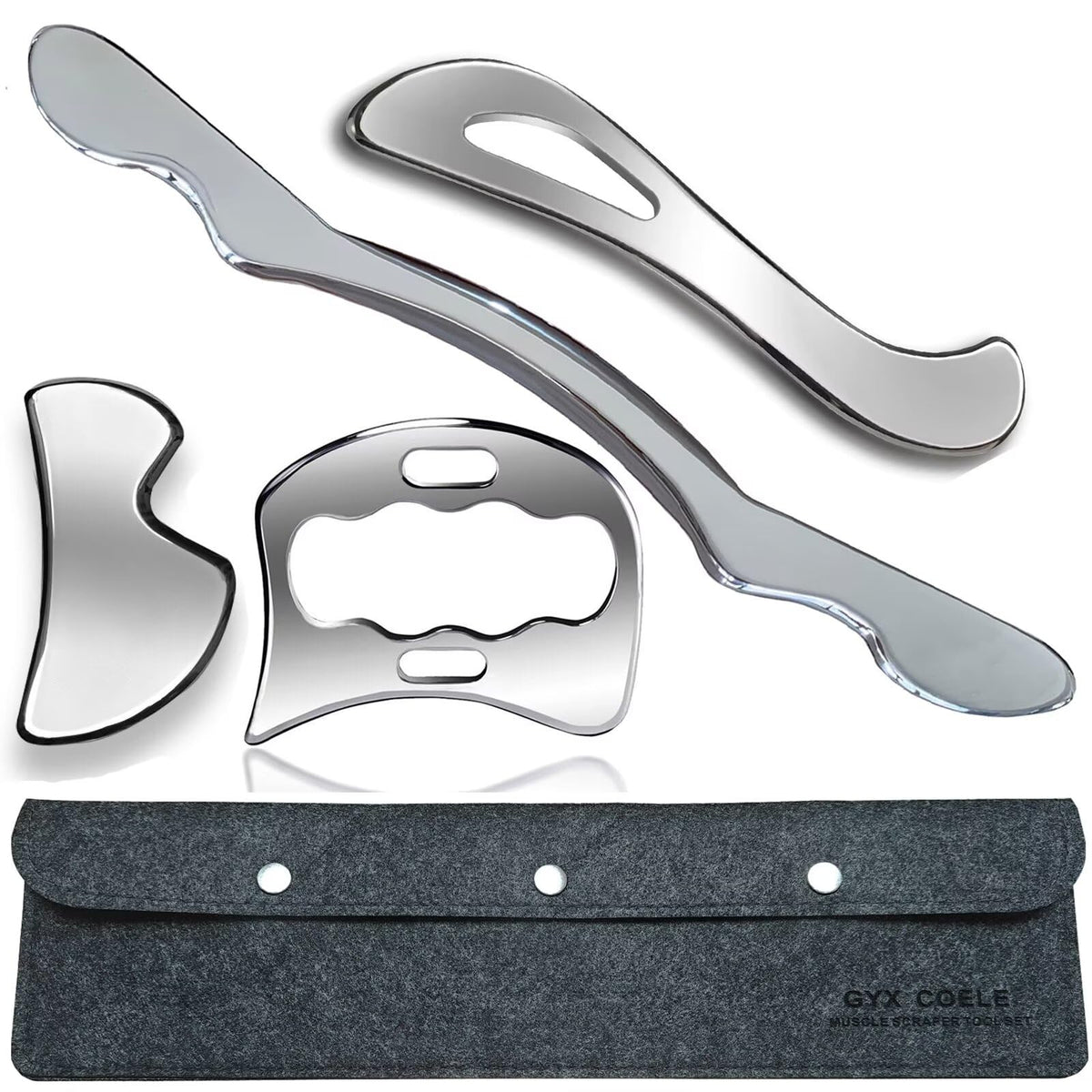 GYX COELE professional stainless steel scraping tools 4-piece set for targeted soft tissue work