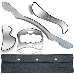GYX COELE stainless steel muscle scraper set in case for organized storage