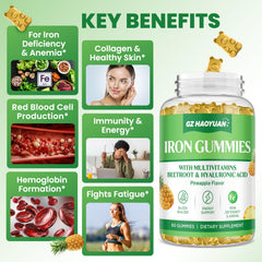GZ Hao Yuan Iron Gummies being poured into hand