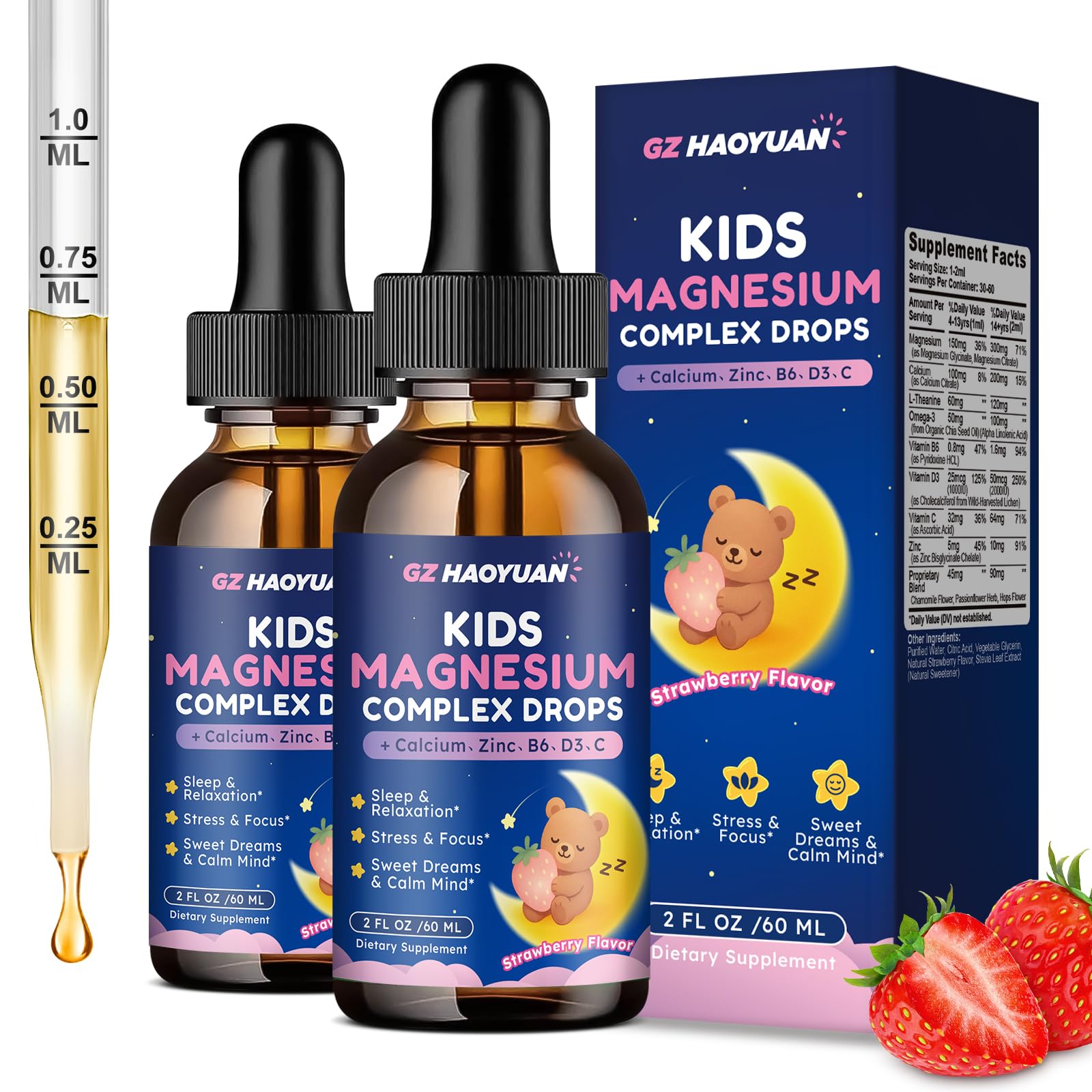 GZ HaoYuan Kids Magnesium Drops offer convenient daily use for active kids.