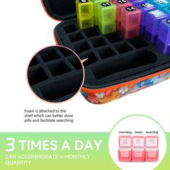 GZWENHAN flower-pattern exterior protects pills during travel and everyday use