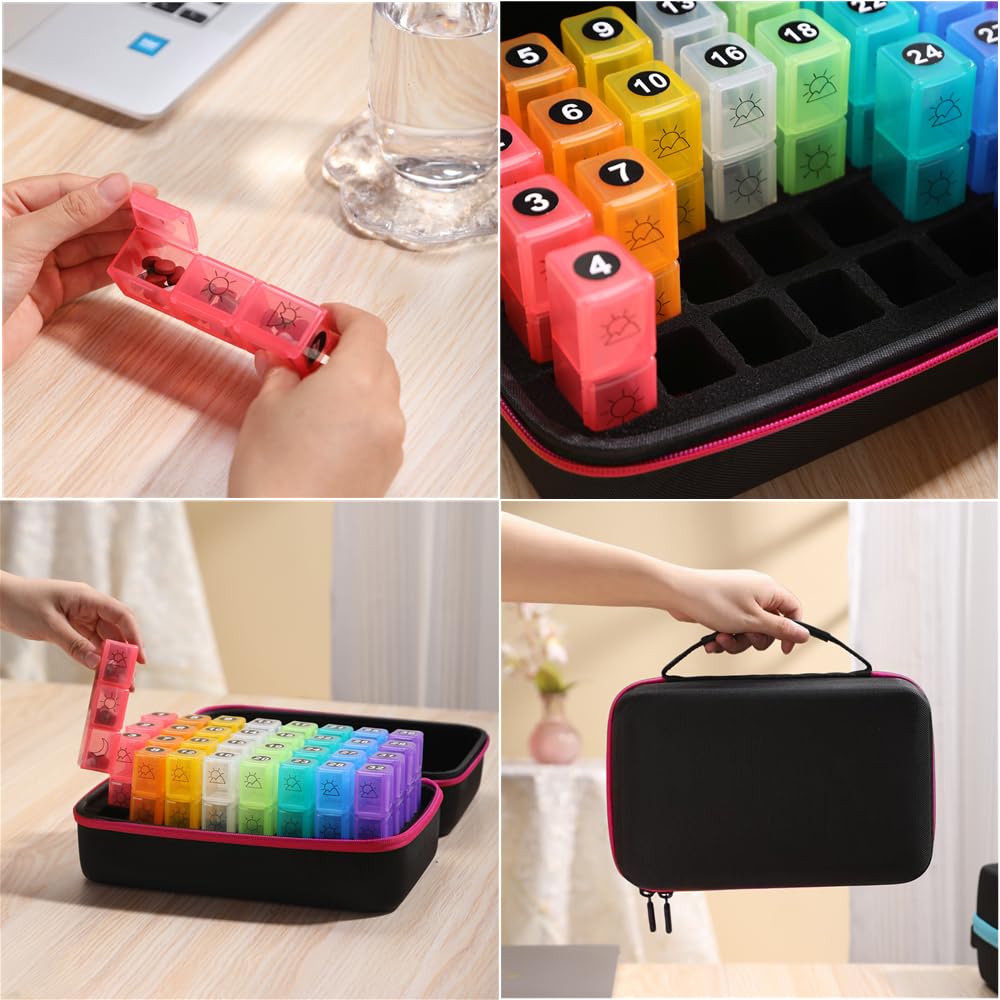 GZWENHAN rainbow colored compartments and date labels simplify scheduling.
