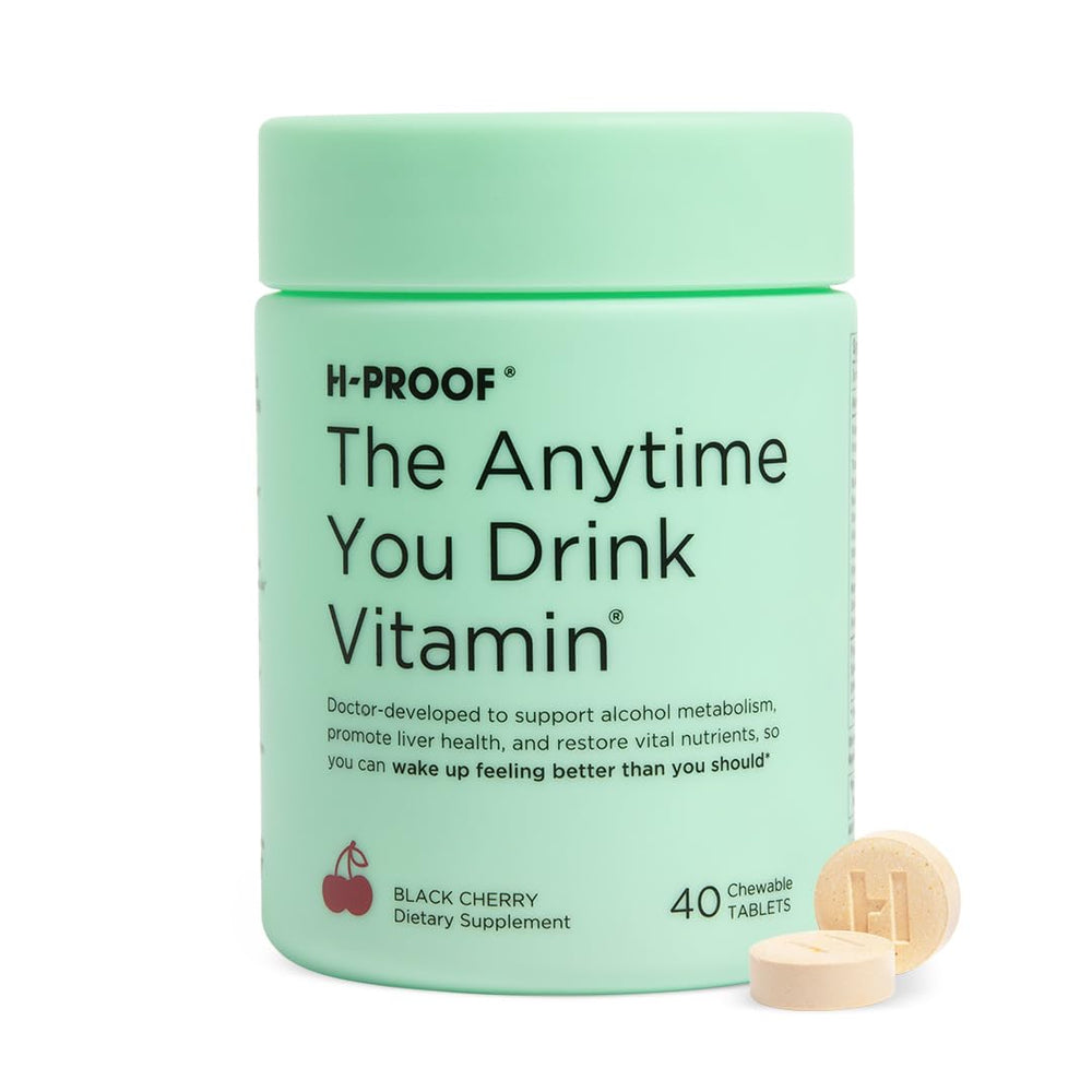H-PROOF Anytime Drink packaging shown for convenient post-drink chewables.