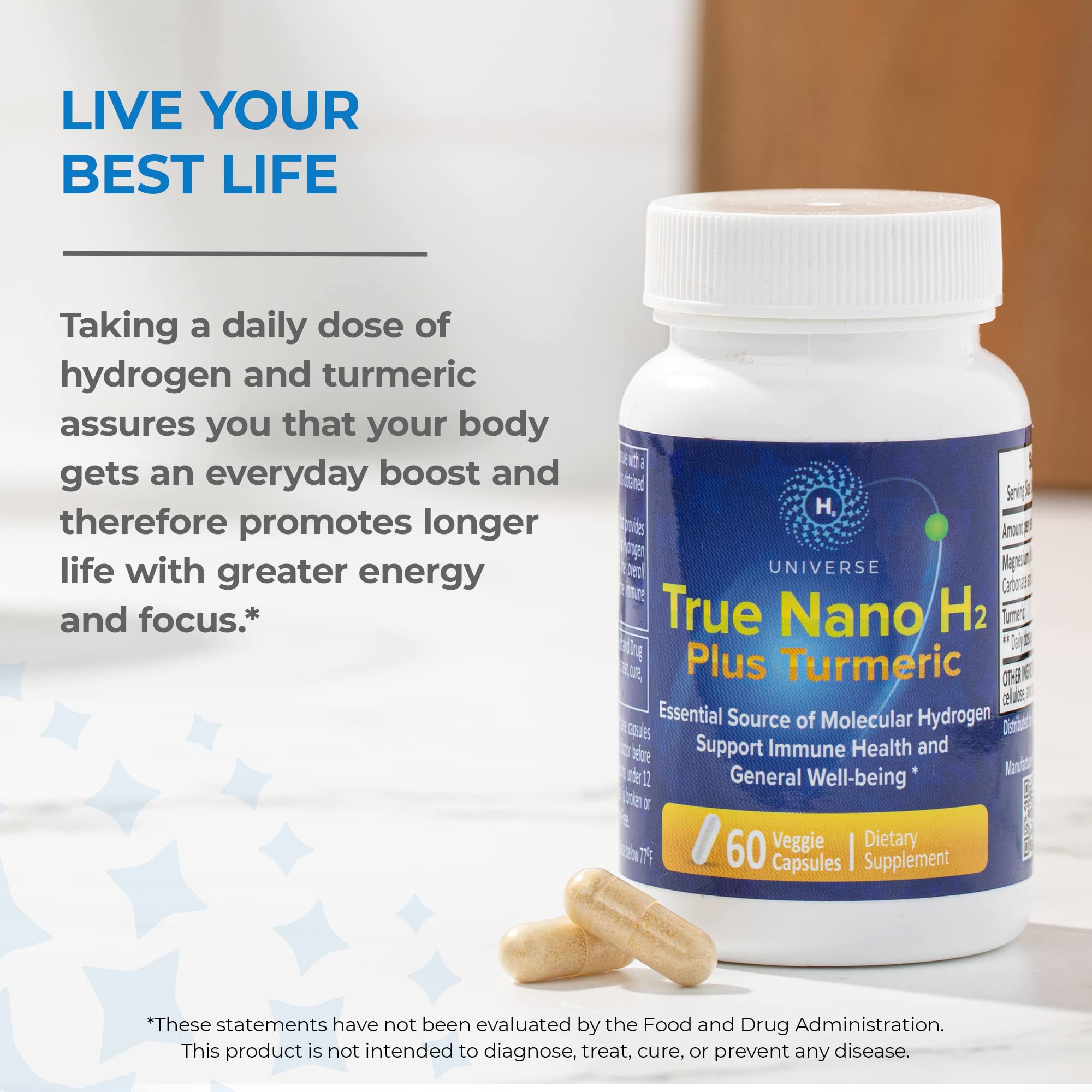 H2 Universe True Nano H2 Turmeric lab-tested for quality and safety.