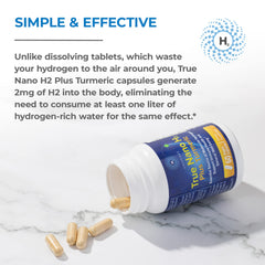 H2 Universe True Nano H2 Turmeric pour shot demonstrates easy consumption with water.