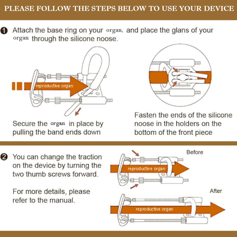 H2SON Upgraded Male Stretching Retractor easy-to-wear setup for beginners.