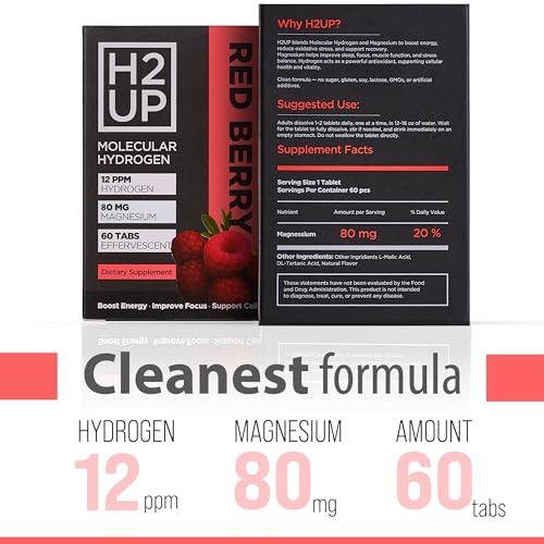 H2UP 12 PPM hydrogen water tablet showing hydrogen-rich hydration on the go