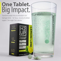 H2UP travel-pack tablets for easy hydration during travel.