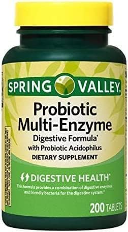H4U Spring Valley probiotic multi-enzyme tablets bottle supports daily digestive balance