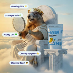 Habit One collagen creamer beauty and recovery focus in mix.