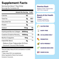 Habit One collagen creamer coffee scoop showing convenient serving size.