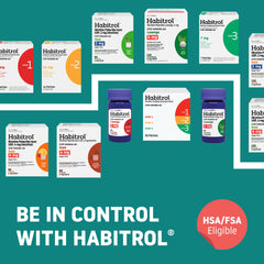 150-count box of Habitrol gum signals long-term access and value.