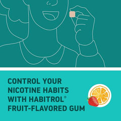 Close-up showing the tingling moment for easy Habitrol gum use.