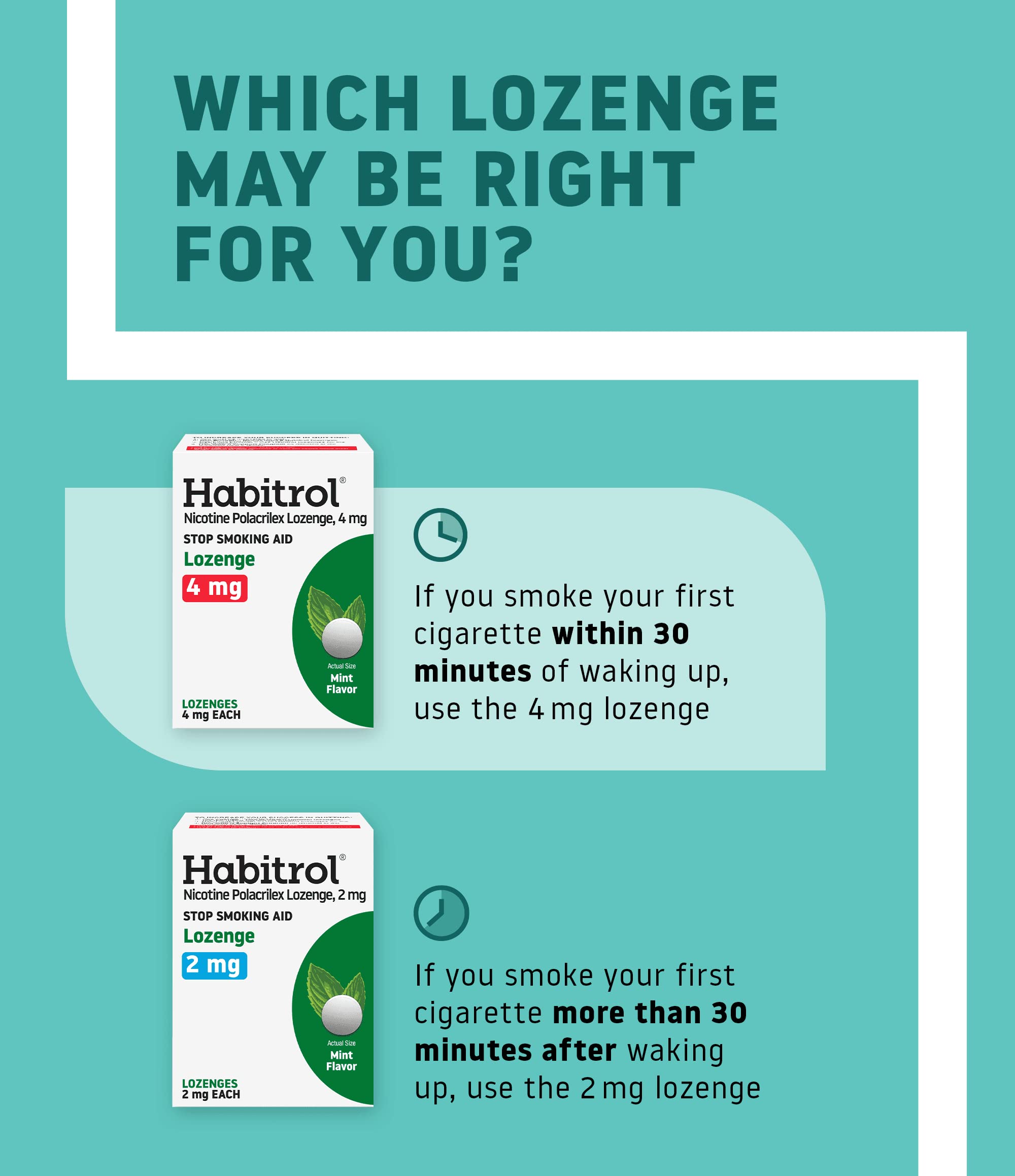 Habitrol mint lozenge dissolves for fast craving relief.