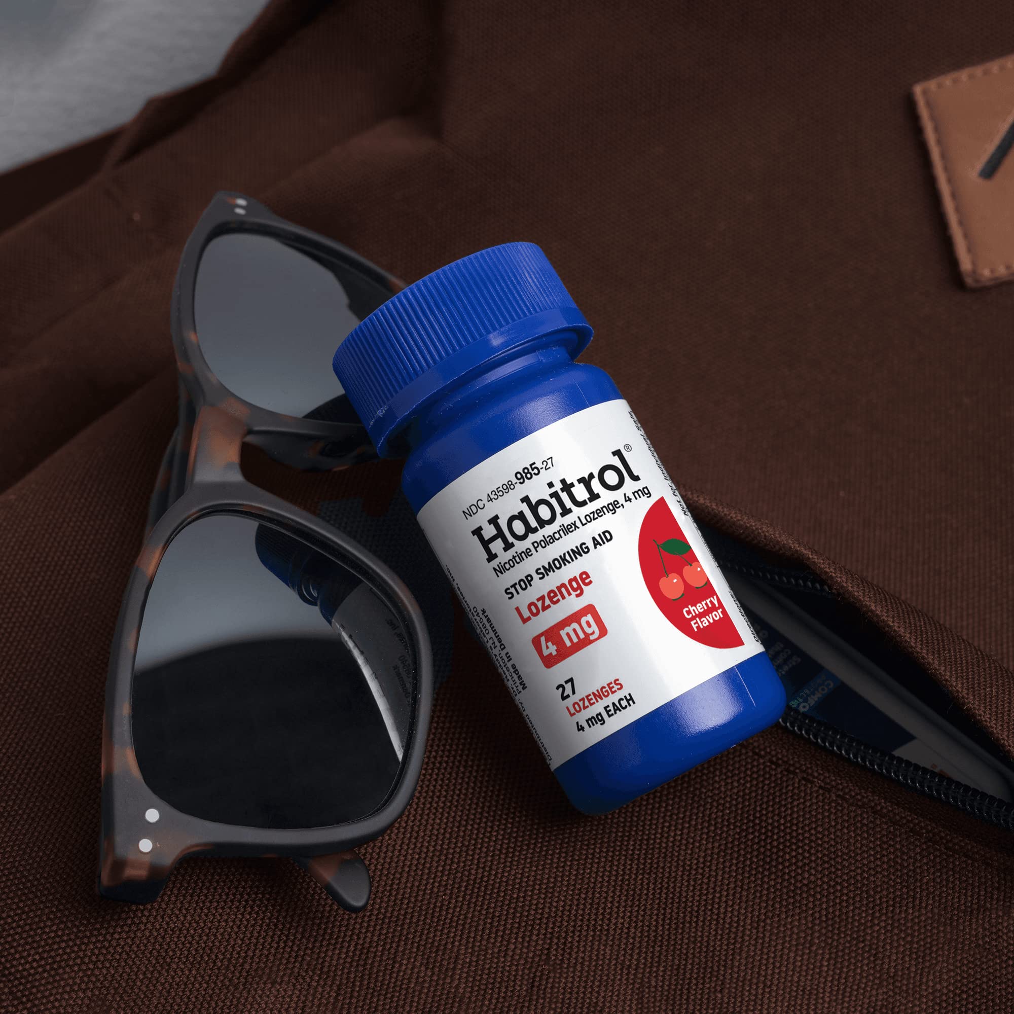 Habitrol lozenges cherry on-the-go use for discreet craving management.
