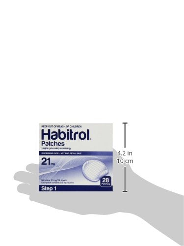 Habitrol nicotine patch being applied to skin for discreet daily use