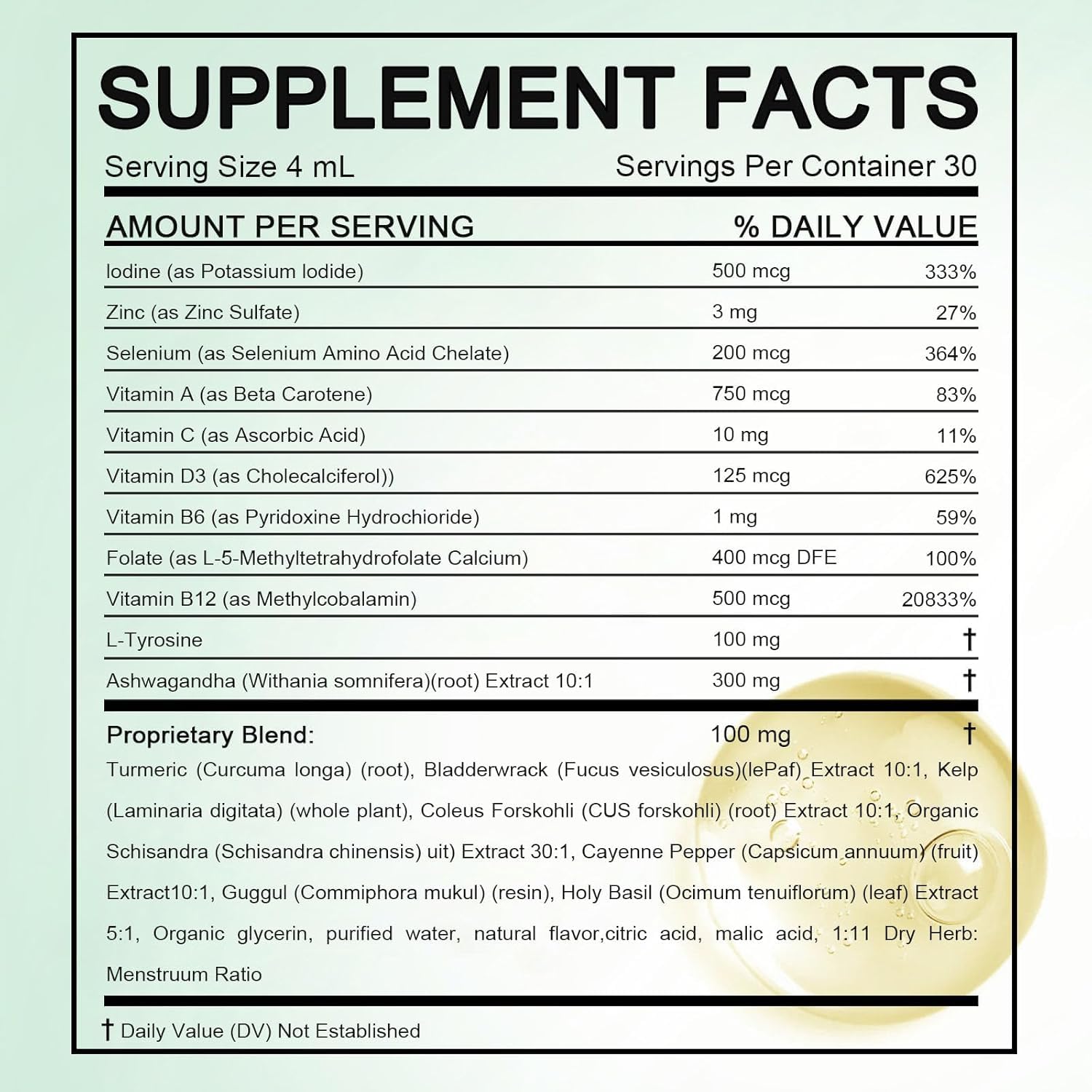 Kindled Thyroid Drops berry flavor in a glass highlighting alcohol-free sublingual use.