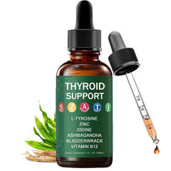 Habohuse Kindled Thyroid Drops bottle front showing berry flavor for daily energy support.