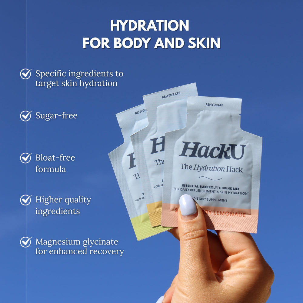 HackU sugar-free electrolyte packets lemon lime dissolve for daily on-the-go hydration
