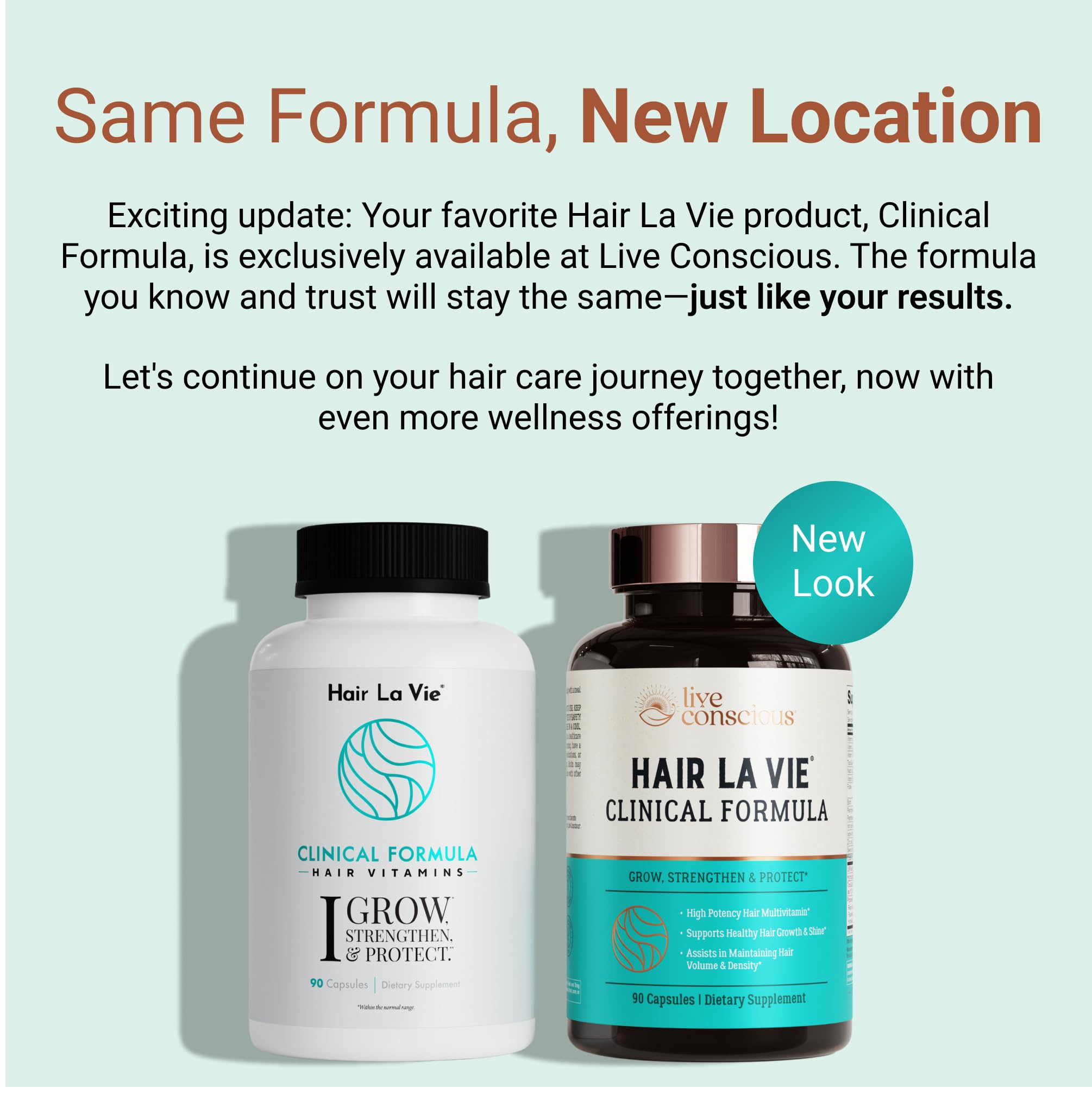Hair La Vie Clinical Formula capsules pack highlighting daily supplement routine for stronger hair