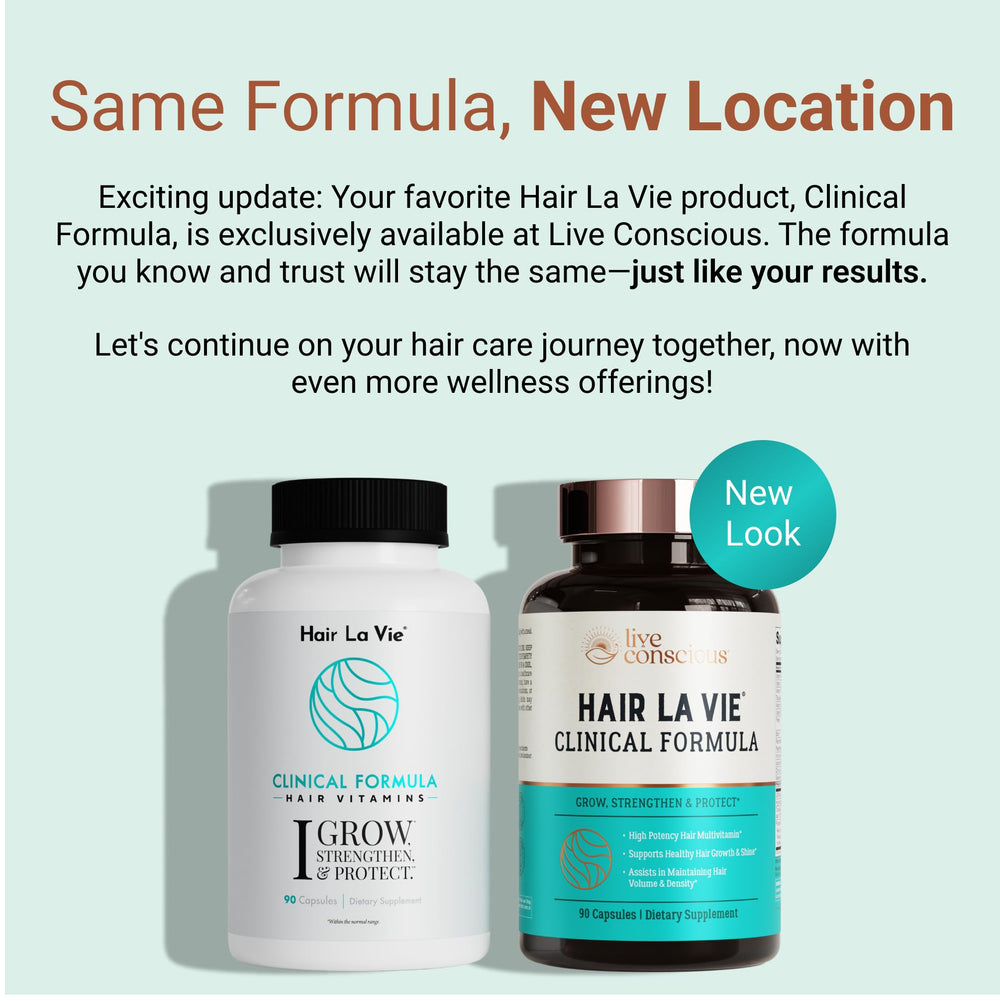 Hair La Vie Clinical Formula capsules pack highlighting daily supplement routine for stronger hair