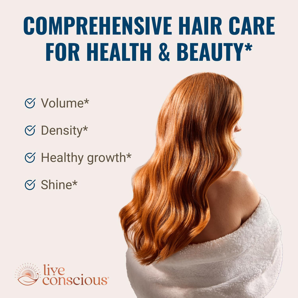 Hair La Vie Live Conscious clinical formula capsule close-up highlighting biotin benefits.