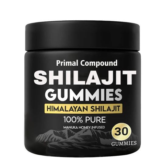 HairHalo Vitacore Shilajit Gummies bottle for sustained energy and wellness.