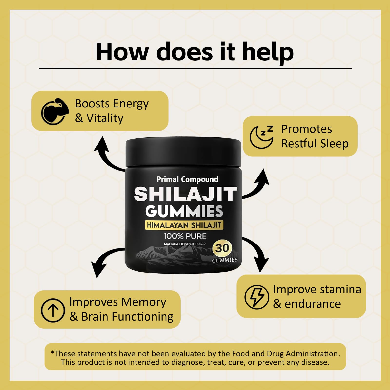 Close-up of HairHalo Vitacore Shilajit Gummies texture showing chewy consistency.