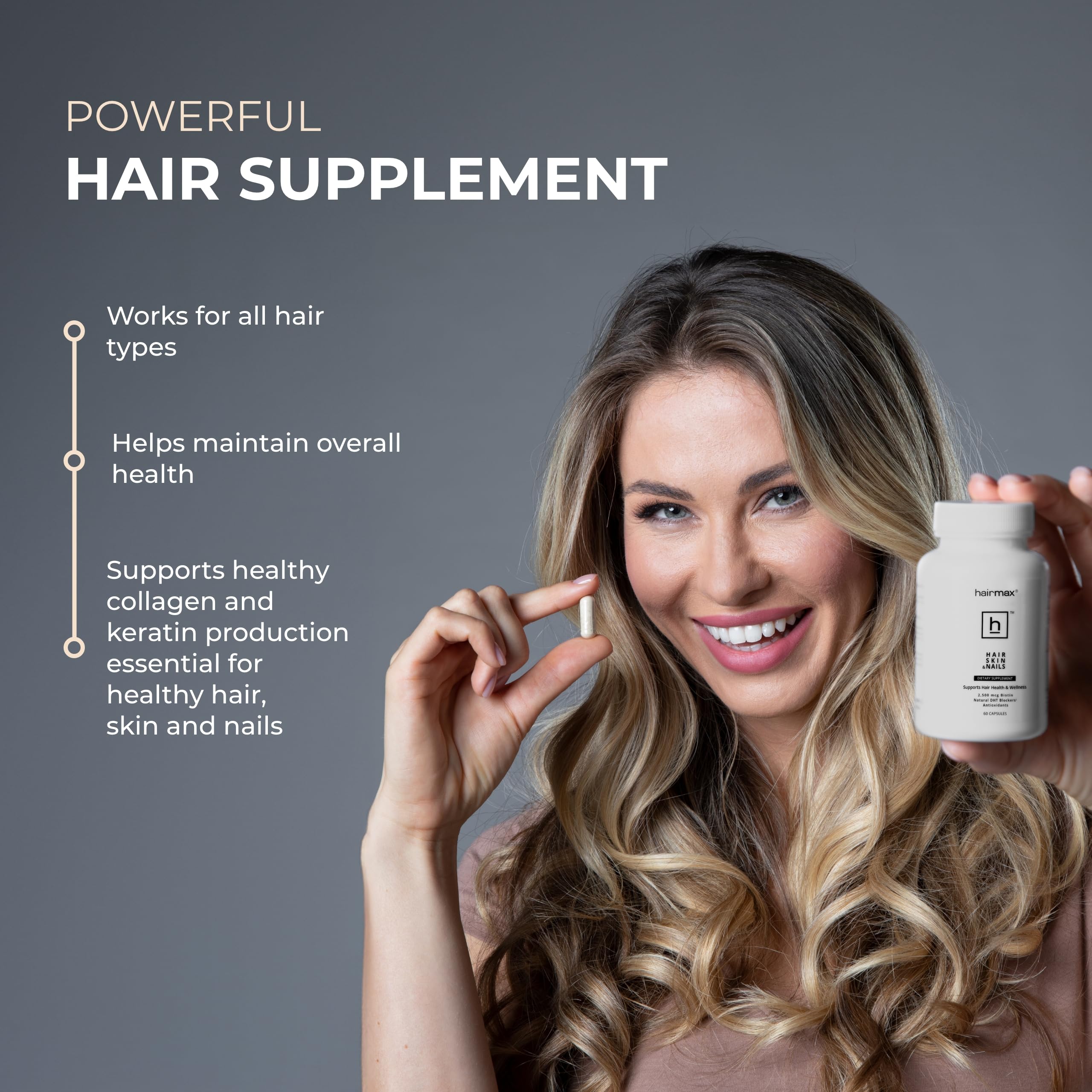 Hairmax all hair types support bottle for overall hair health