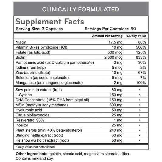 Hairmax MSM 300mg bottle supports keratin infrastructure and elasticity