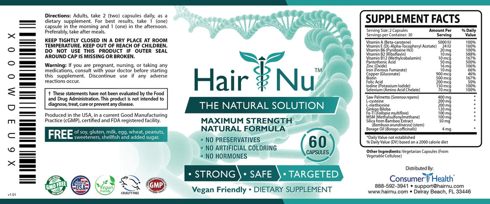 HairNu bottle shown during morning routine for easy daily intake.
