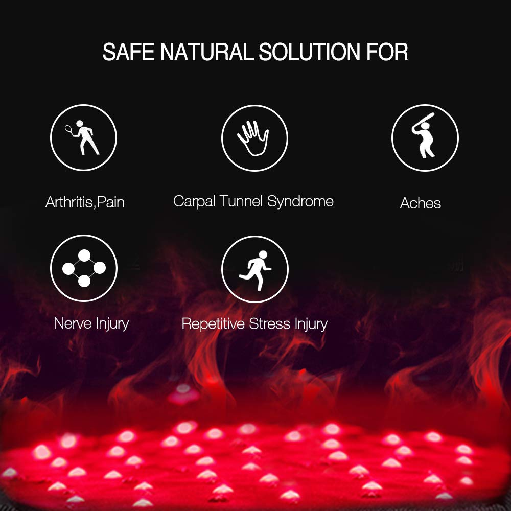 HAIYUE mitten-style red light device inside view highlights 88 LEDs.