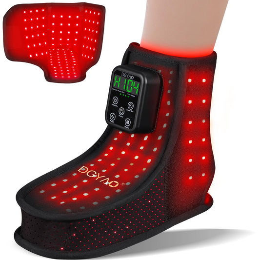 HAIYUE feet wrap front view with red and infrared LEDs for targeted relaxation