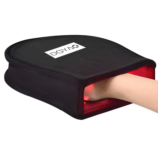 HAIYUE red-light hand pad front view for soothing muscle relaxation at home.