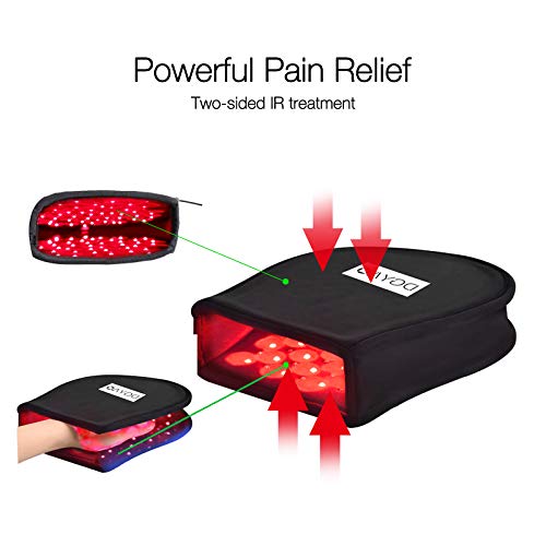 HAIYUE red-light hand pad side angle showing comfortable double-sided design.