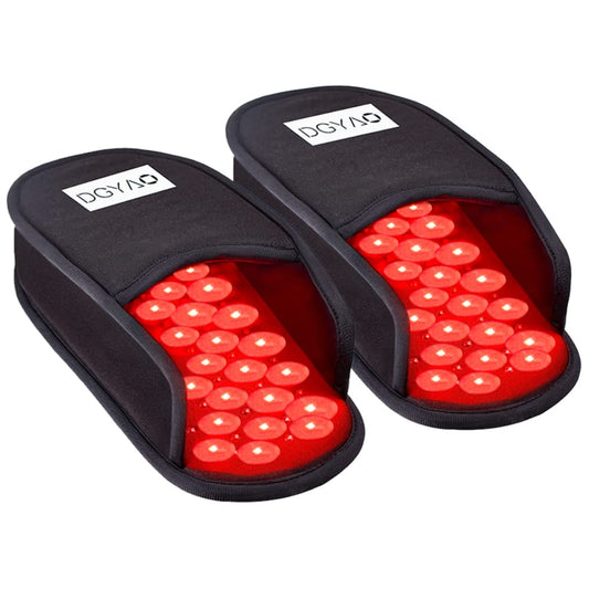 HAIYUE red-light slipper foot pads for at-home therapy and relaxation.
