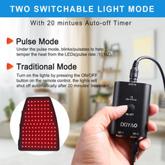 Two-mode light therapy with steady and pulse options