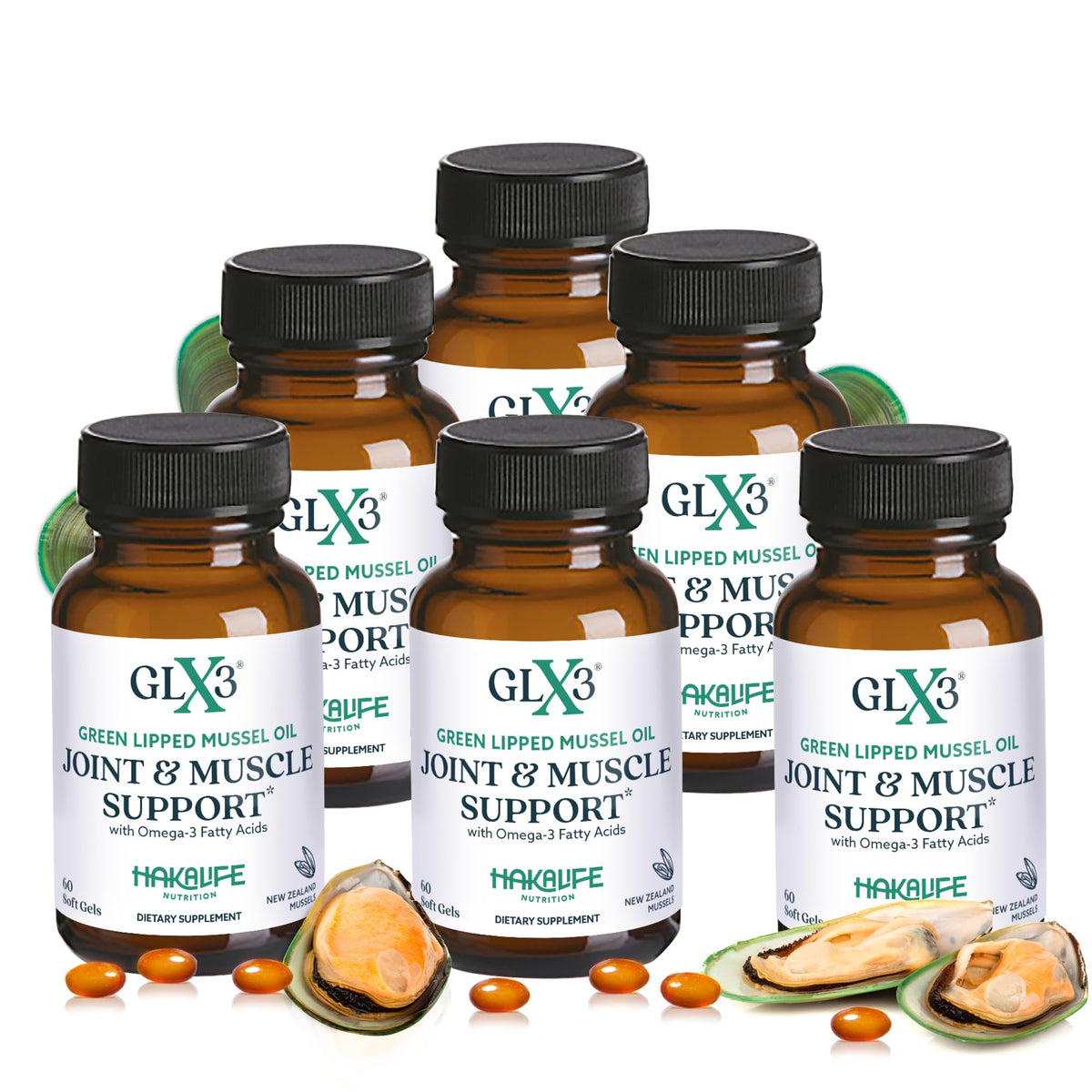 HAKA GLX3 bottle front view highlighting convenient daily joint support.