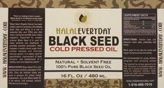 HalalEveryDay amber bottle preserves freshness for premium black seed oil.