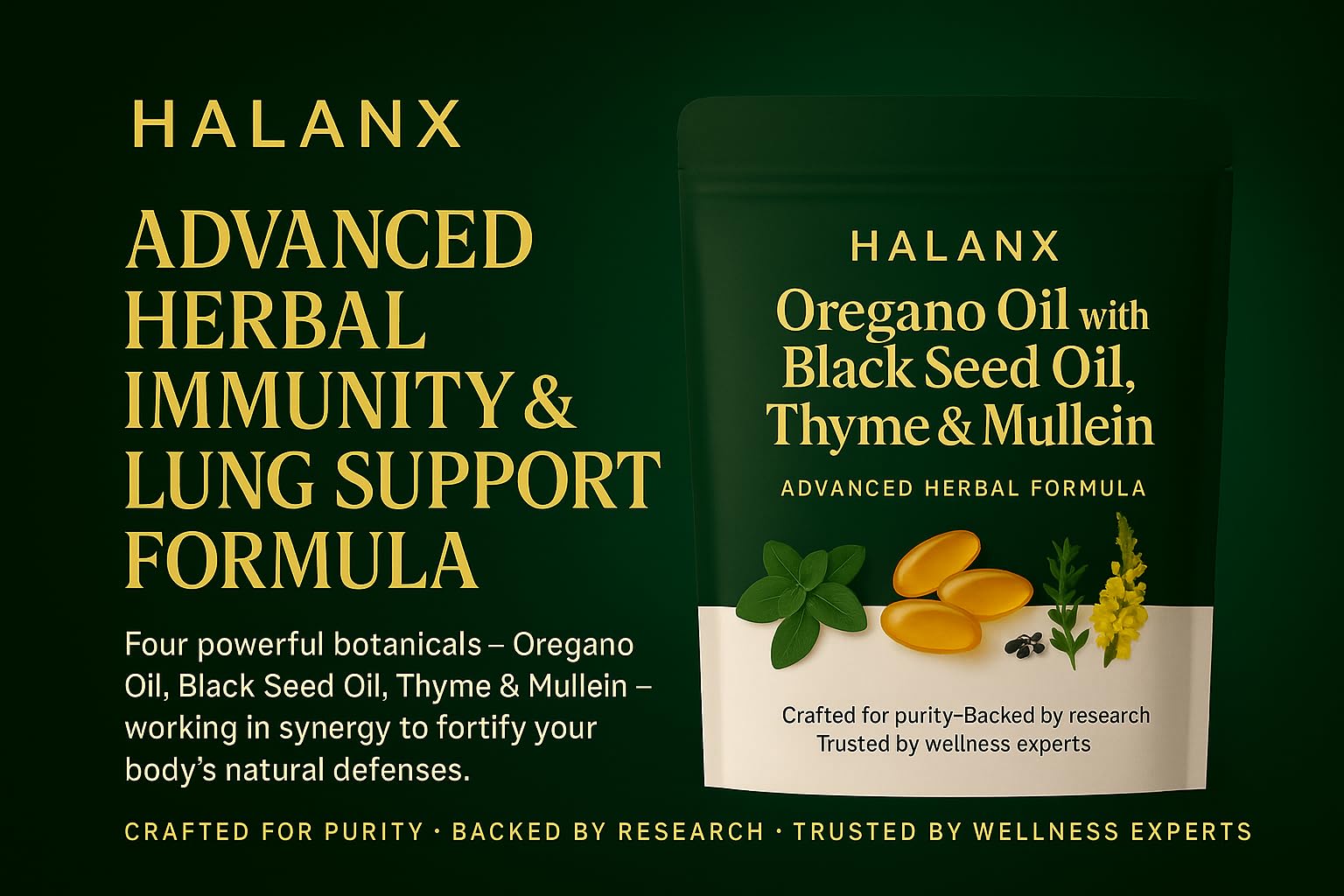 Halanx Softgels spill-free cap design ideal for travel and on-the-go.