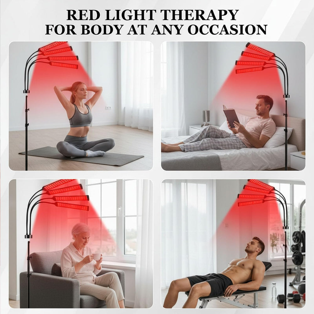 Halbeira 660nm red light targets surface layers for visible glow.