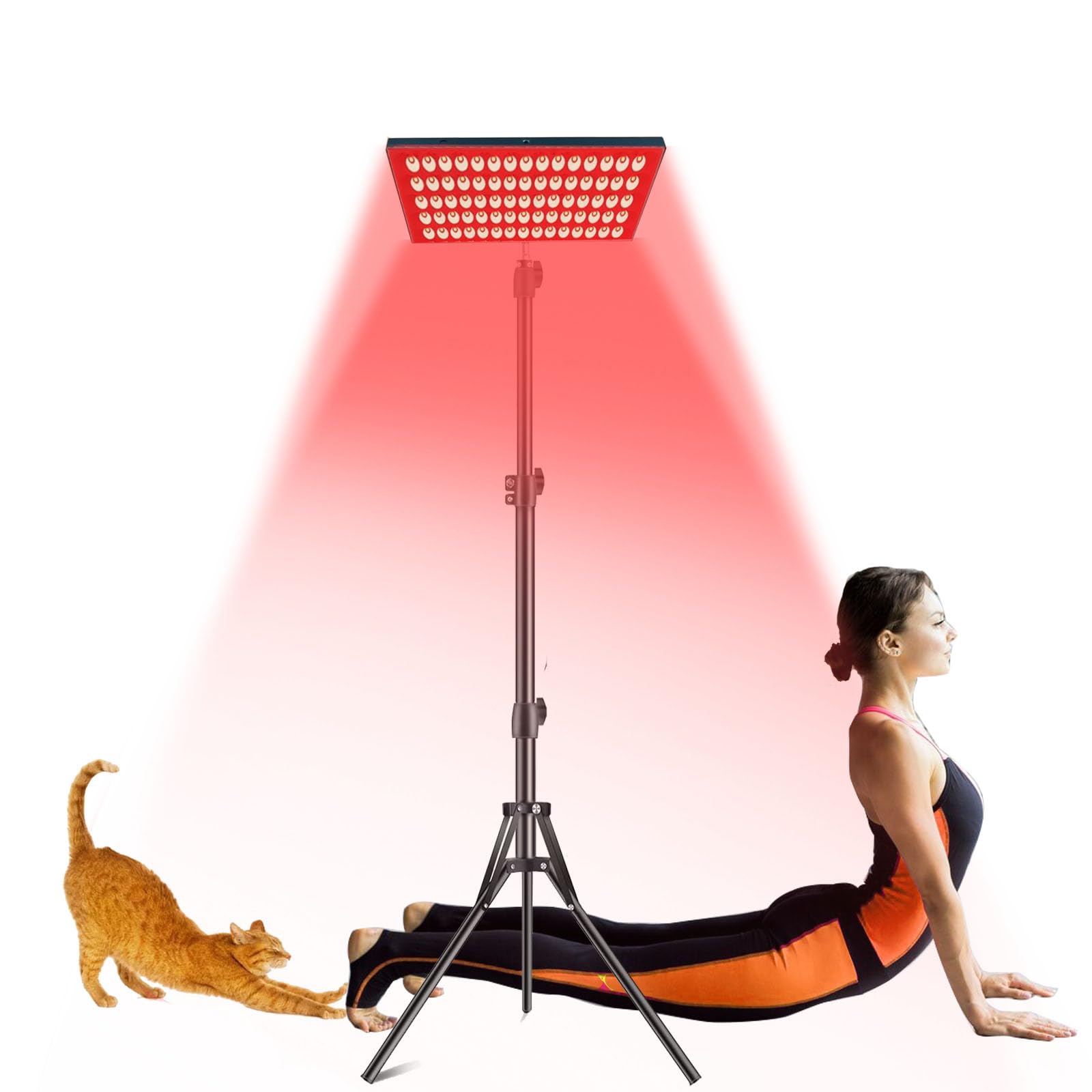 Halbeira red light therapy lamp with 96 LEDs for at-home skin care.