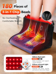 Close-up of dual-wavelength 660nm red and 850nm infrared chips for targeted foot therapy