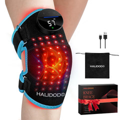 HALIDODO knee brace with red light therapy at 660-850nm for soothing comfort.