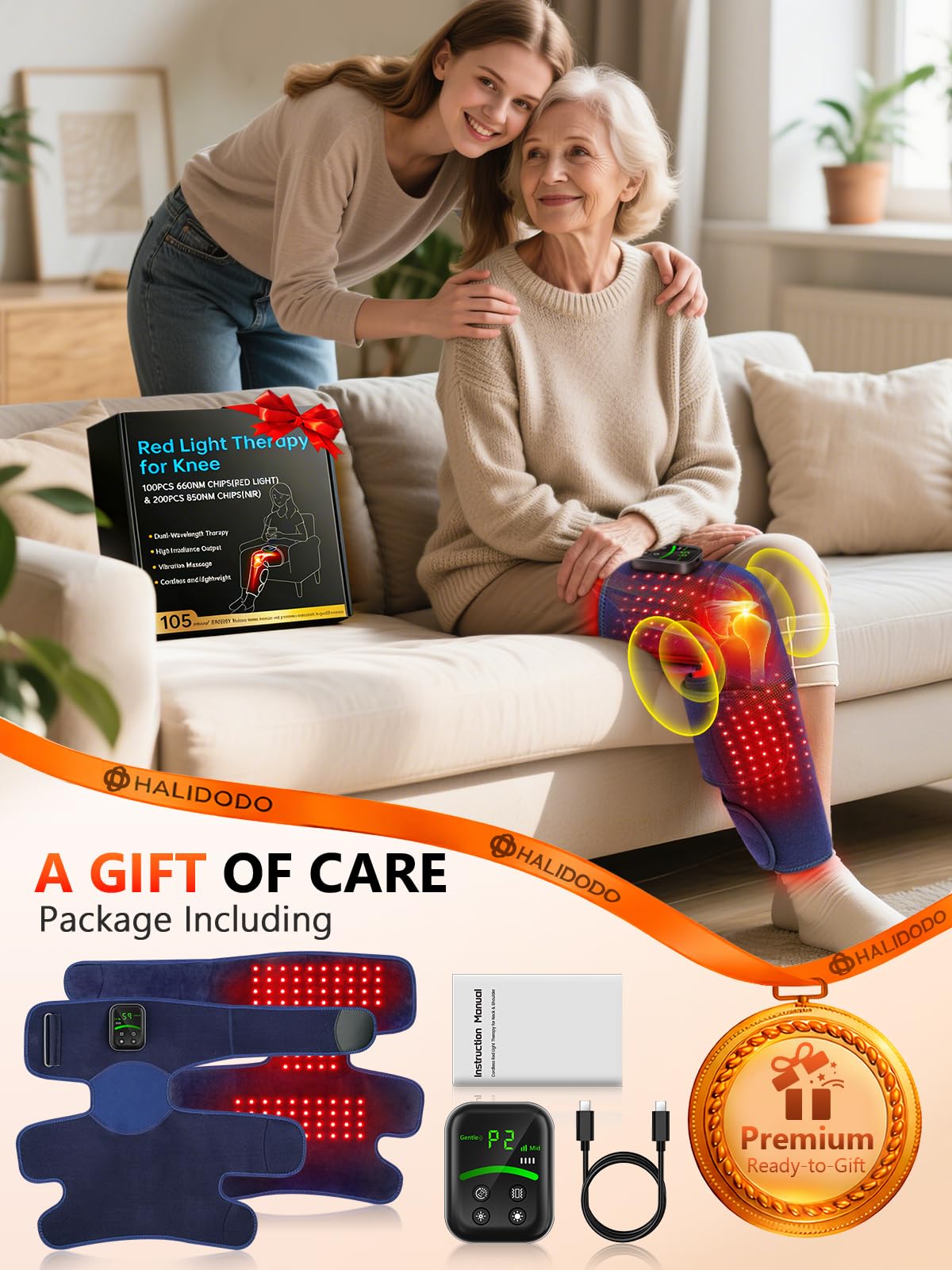 HALIDODO large wrap size delivers full leg coverage for knees and calves.
