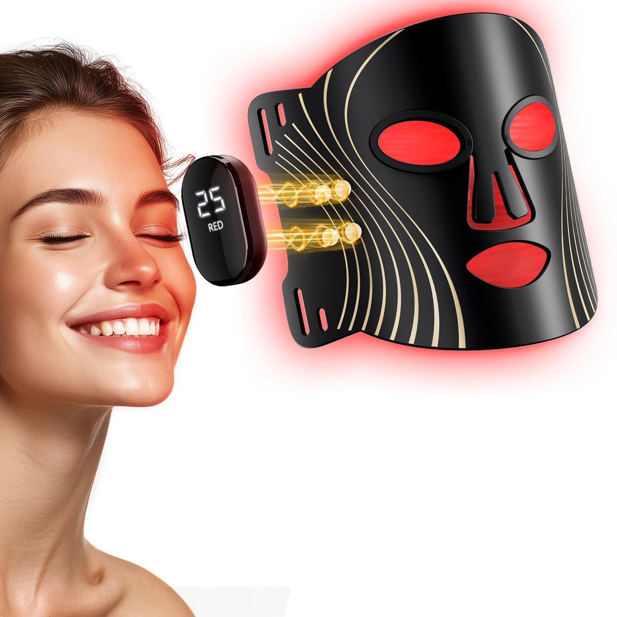 HALIDODO red light face mask front view for at-home skin therapy