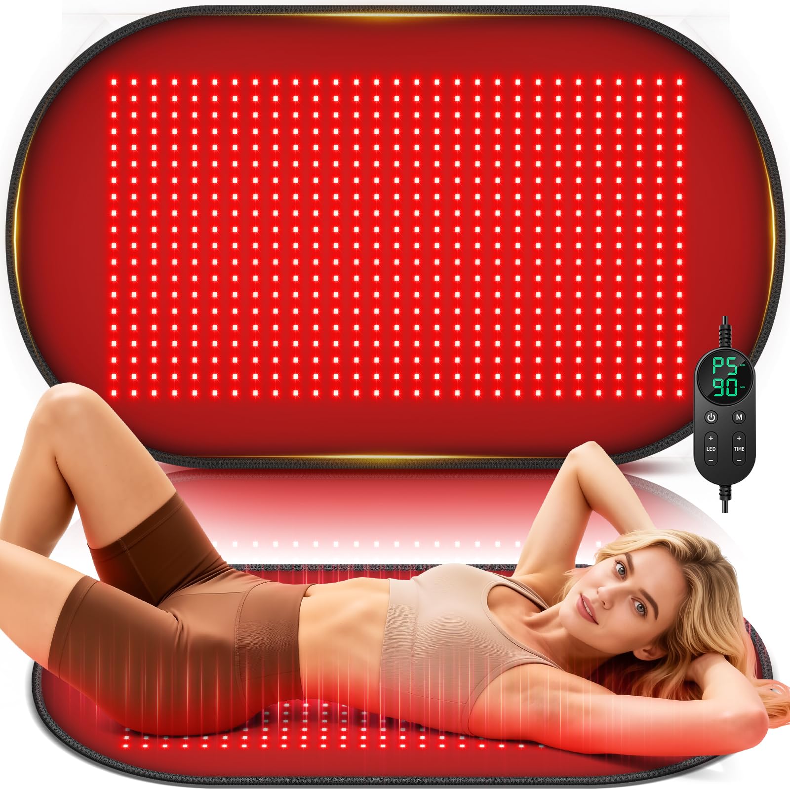 HALIDODO red light therapy mat offers full back coverage for large-area sessions.