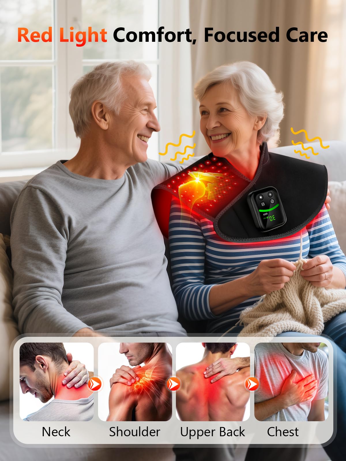 HALIDODO pad combines heat, massage and light for versatile relief.