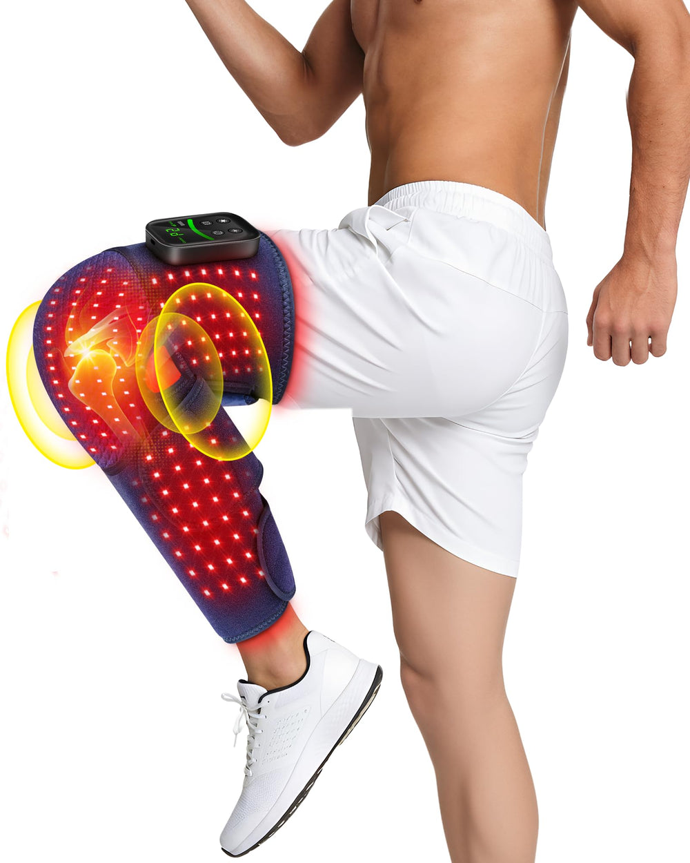 HALIDODO knee wrap with full coverage red light therapy for targeted relief.
